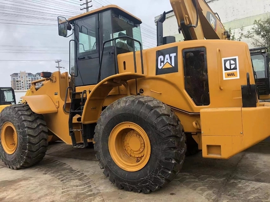 En buen estado CAT 966L Cargador de ruedas usadas con motor japonés y bomba hidráulica Liyuan
