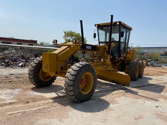 Buen rendimiento de segunda mano 140K Motor Grader Cat140 Grado usado para la construcción
