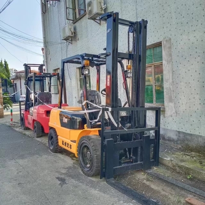 En buen estado HANGCHA H35 3.5ton camión de carga de paletas de energía diesel con ancho de tenedor de 1100 mm