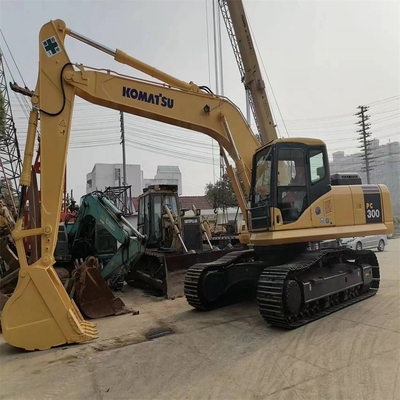 90% excavadora Komatsu PC300 en Japón Excavadora de rastreo hidráulico usado con cubo de 1.4m3