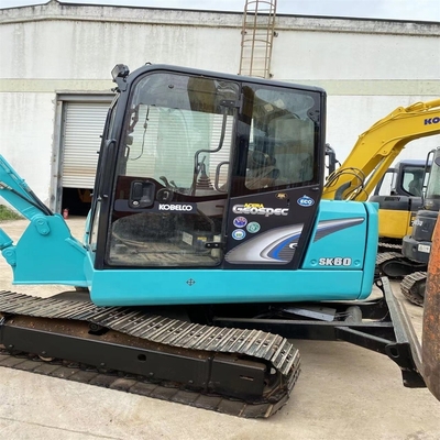 30kw de pintura original Kobelco SK60 Excavadora de rastreo hidráulico de 6 toneladas Mini Excavadora con cuchilla