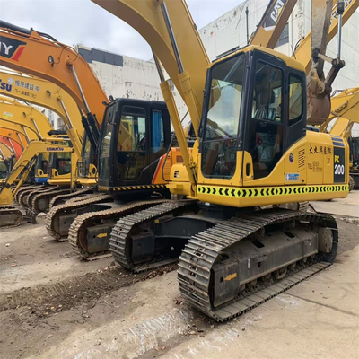 20 toneladas Komatsu PC200 Excavadora de rastreo hidráulico mediano usada Japón y bien mantenida