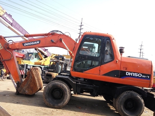 Excavadora de ruedas usadas DOOSAN 150W-7 Excavadora de 15 toneladas con capacidad de cubo de 0.7m3