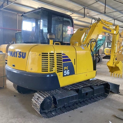 Mini Excavadora 5.6TON Excavadora de rastreo KOMATSU PC56 usada en Japón con bajo consumo de combustible