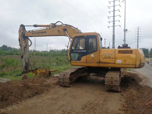Corea Original 22Ton Hyundai 220LC-5 de segunda mano Excavadora de rastreo con buen rendimiento