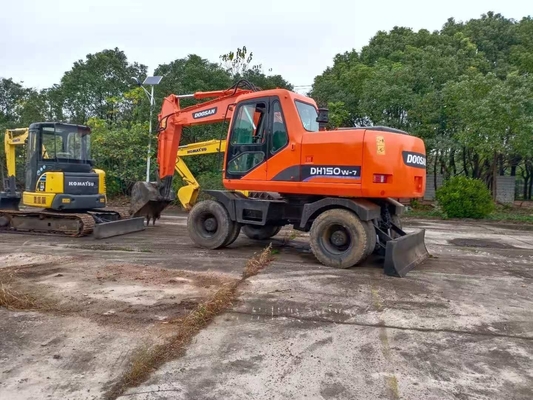 Excavadora de tractores usados Doosan DH150W-7 de alta eficiencia operativa con motor japonés