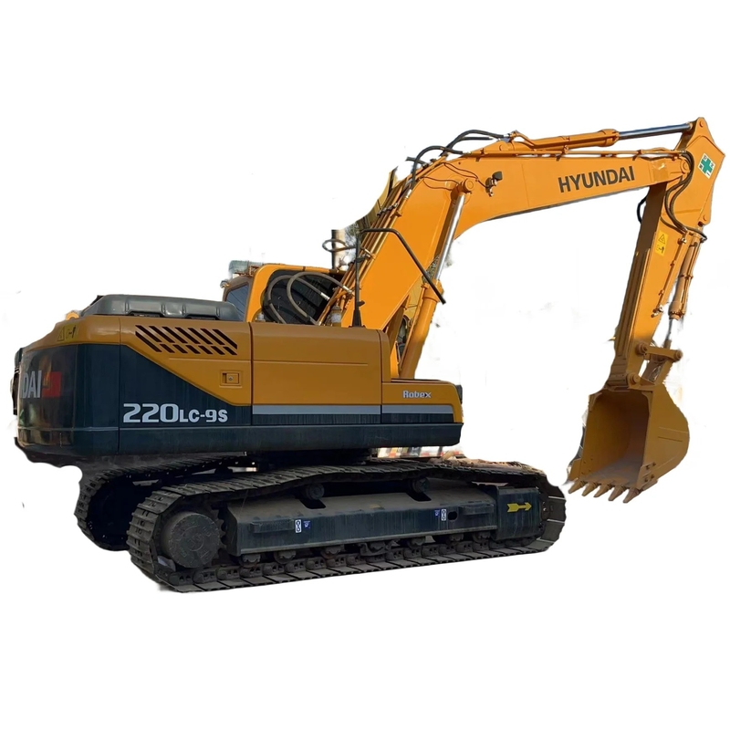 Excavadora Hyundai 220LC-9S de pintura original con motor de 96 kW y certificación EPA