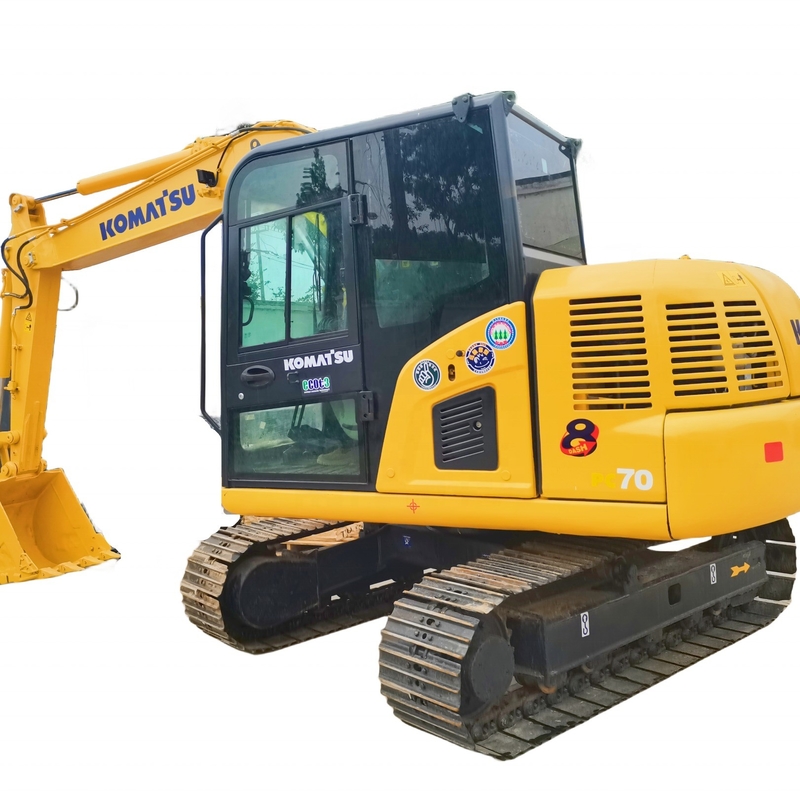 Pintura original Excavadora Komatsu PC70 de segunda mano con bajas horas de trabajo y motor