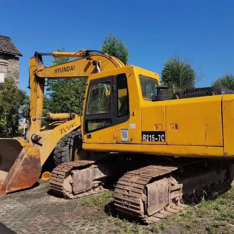 92KW Hyundai R215-7C Excavadora de segunda mano Hidráulica 215-7 Excavadora original de Corea