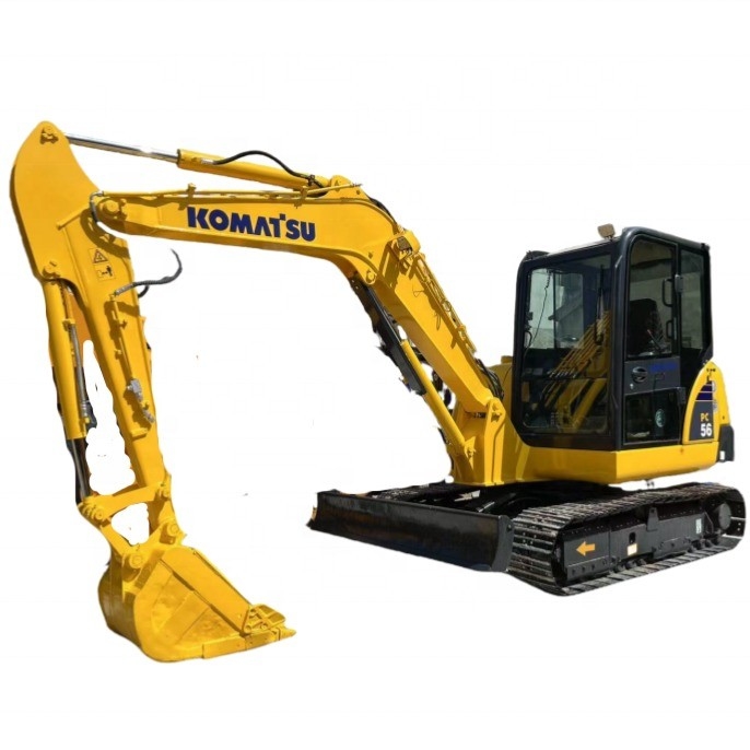 En buen estado, mini excavadora Komatsu PC56, mini excavadora japonesa de segunda mano.